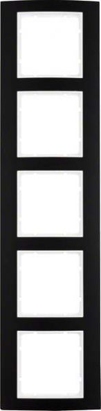 Rahmen 5-fach 0153025 alu schwarz polarweiß matt