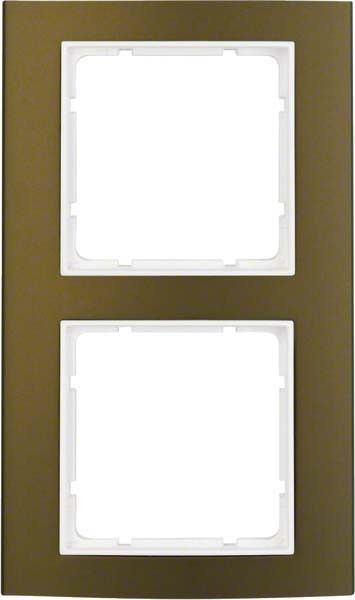 Rahmen 2-fach 10123021 alu braun polarweiß matt