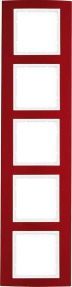 Rahmen 5-fach 10153022 alu rot polarweiß matt