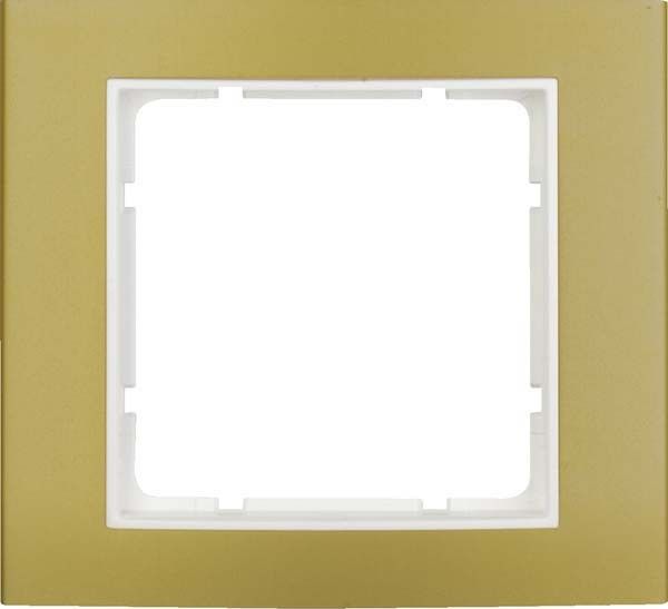Rahmen 1-fach 10113046 alu gold polarweiß matt