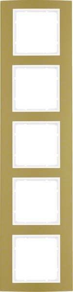 Rahmen 5-fach 10153046 alu gold polarweiß matt