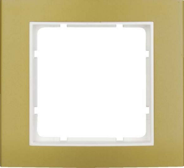 Rahmen 1-fach 10113046 alu gold polarweiß matt
