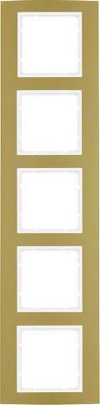 Rahmen 5-fach 10153046 alu gold polarweiß matt