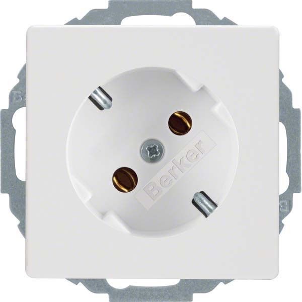 SCHUKO-Steckdose 47276089 polarweiß samt