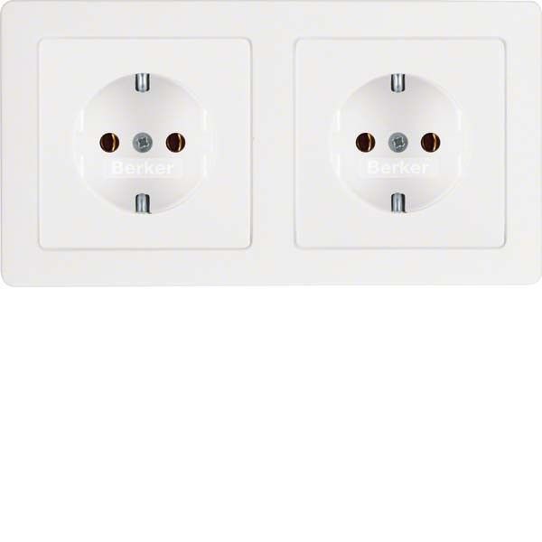 SCHUKO-Steckdose 2-fach 47206089 polarweiß samt