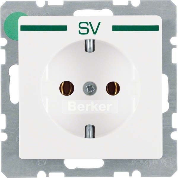 SCHUKO-Steckdose 47436039 polarweiß samt Aufdruck SV