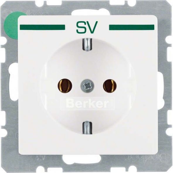 SCHUKO-Steckdose 47436039 polarweiß samt Aufdruck SV