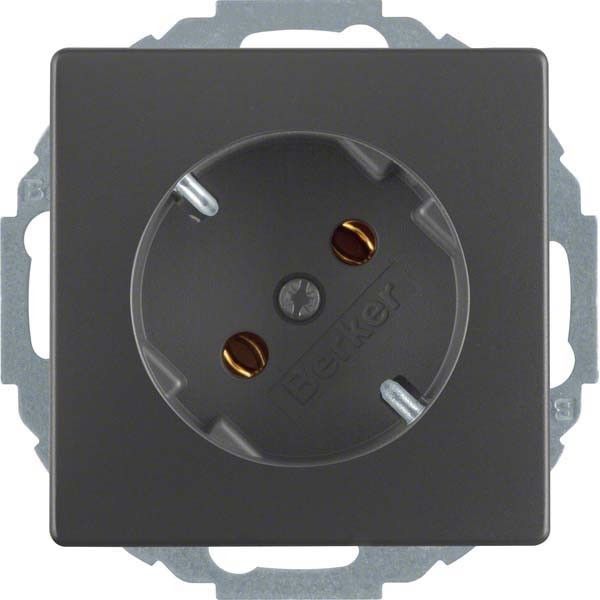 SCHUKO-Steckdose 47276086 anthrazit samt lackiert