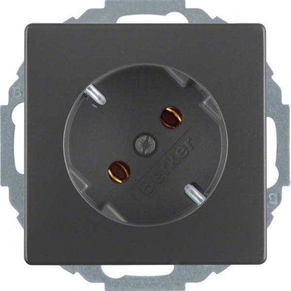 SCHUKO-Steckdose 47276086 anthrazit samt lackiert