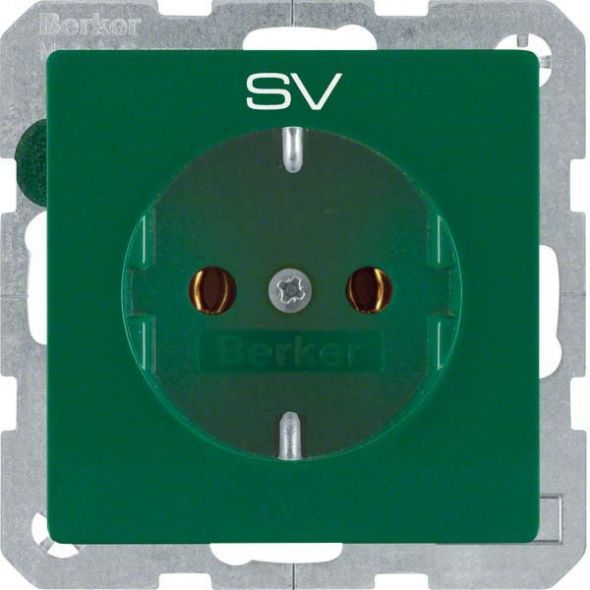SCHUKO-Steckdose 47436003 grün samt Aufdruck SV