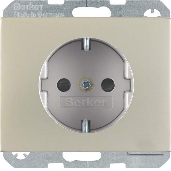 SCHUKO-Steckdose 41357004 edelstahl mattiert