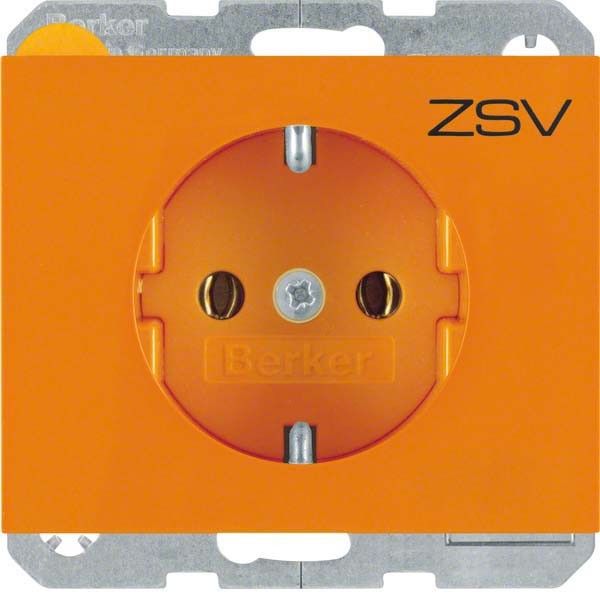 SCHUKO-Steckdose 47157114 orange glänzend Aufdruck ZSV