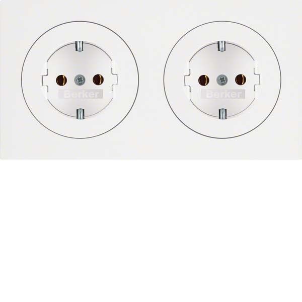 SCHUKO-Steckdose 2-fach 47202089 polarweiß glänzend