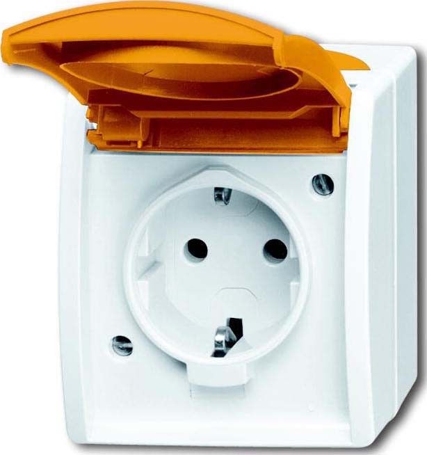 Steckdose,oranger Klappdec 20 EWN-14-54