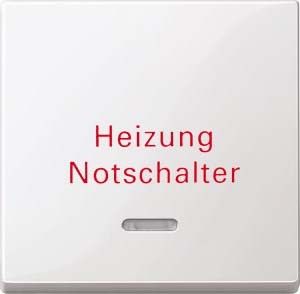 Wippe polarweiß glänzend Aufdruck Heizung Notschalter 435119