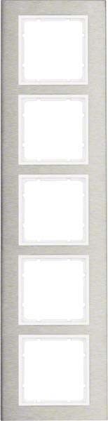 Rahmen 5-fach 10253609 edelstahl polarweiß matt