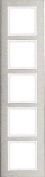 Rahmen 5-fach 10253609 edelstahl polarweiß matt