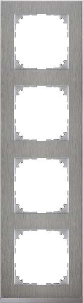 Decor-Rahmen 4-fach Edelstahl