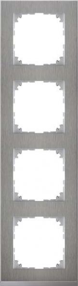 Decor-Rahmen 4-fach Edelstahl