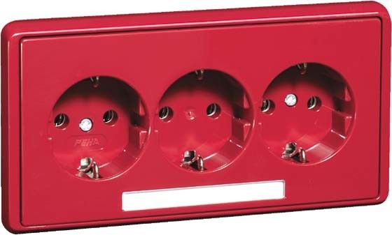 SCHUKO-Steckdose 3-fach rt D 95.6513.36 NA