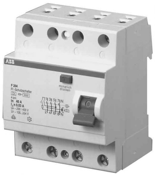 FI-Schutzschalter F204A 4-polig 40A 30mA Typ A 2CSF204123R1400