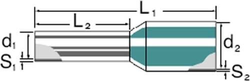 Aderendhülse m. Kragen gelb 1,00 mm² L=8mm H1,0/14 GE