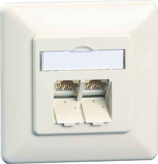 Anschlussdose C6A UP 2xRJ45 UP rws 130C381002-I