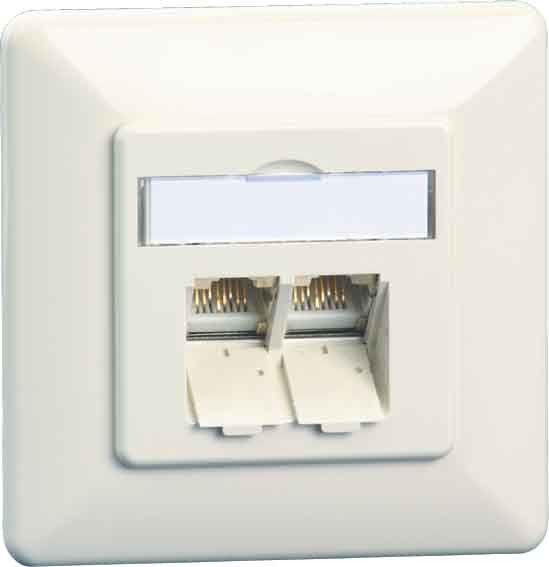 Anschlussdose C6A UP 2xRJ45 UP rws 130C381002-I