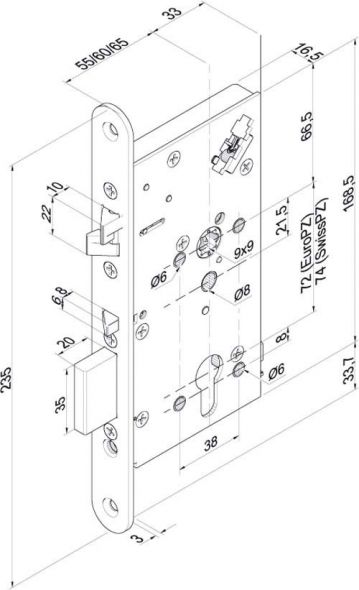 Sicherheitsschloss 709X702 709X702PZ---G41