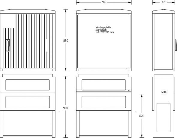 Normschrank IP44 A100-M-850