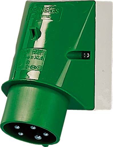 Wandgerätestecker 2400 5p 16A 50-500V grün