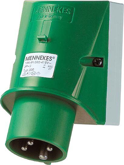 Wandgerätestecker 921 4p 16A 50-500V grün