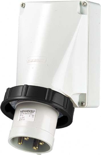 Wandgerätestecker 358 4p 63A 500V schwarz