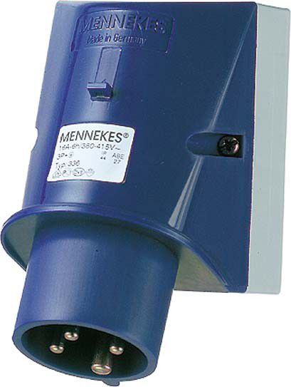 Wandgerätestecker 335 4p 16A 230V blau