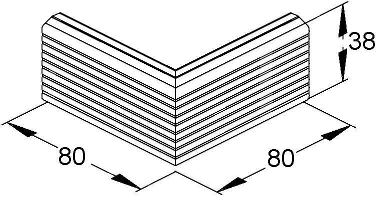 Alu-Außeneckblende GAER 38 N