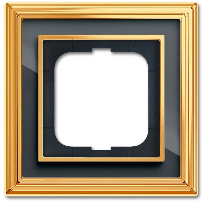 Rahmen 1-fach 1721-835 Messing poliert anthrazit
