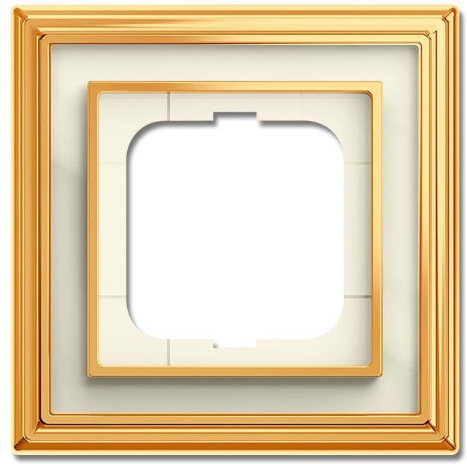 Rahmen 1-fach 1721-838 Messing poliert elfenbeinweiß