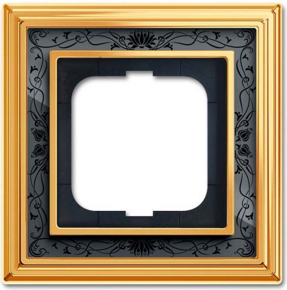 Rahmen 1-fach 1721-833 Messing poliert Dekor anthrazit