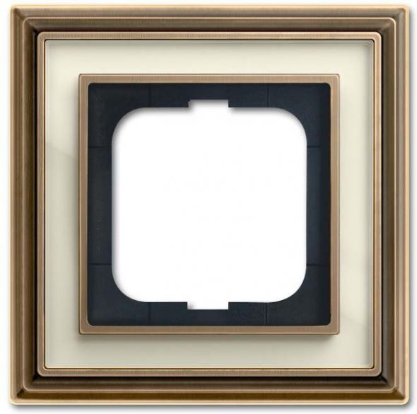 Rahmen 1-fach 1721-848 Messing antik elfenbeinweiß