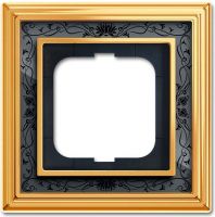 Rahmen 1-fach 1721-833 Messing poliert Dekor anthrazit