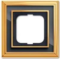 Rahmen 1-fach 1721-835 Messing poliert anthrazit