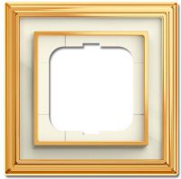 Rahmen 1-fach 1721-838 Messing poliert elfenbeinweiß