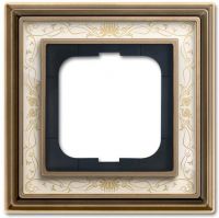 Rahmen 1-fach 1721-846 Messing antik Dekor elfenbeinweiß