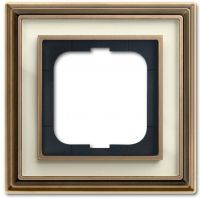 Rahmen 1-fach 1721-848 Messing antik elfenbeinweiß