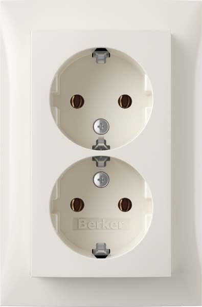 SCHUKO-Doppelsteckdose 47748989 polarweiß glänzend