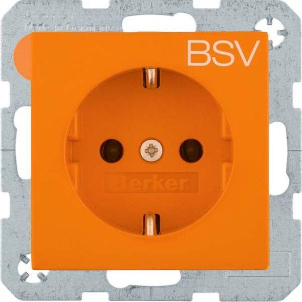SCHUKO-Steckdose 47238917 orange glänzend Aufdruck BSV