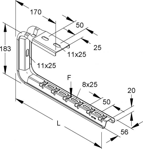 Gitterrinnen-Tragkonsole GTTKSU 300 S