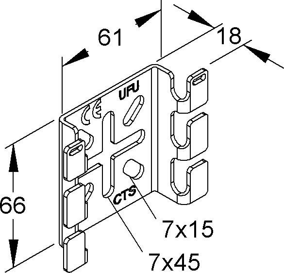 Gitterrinnen-Montagebügel GTMB 65 S