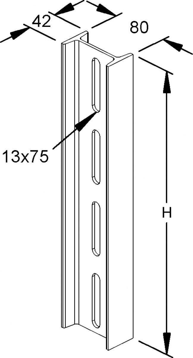 H-Stiel I80 16A1-1000