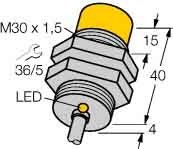 Sensor,ind.,M30x1, m.Kabel NI15-G30-Y1X